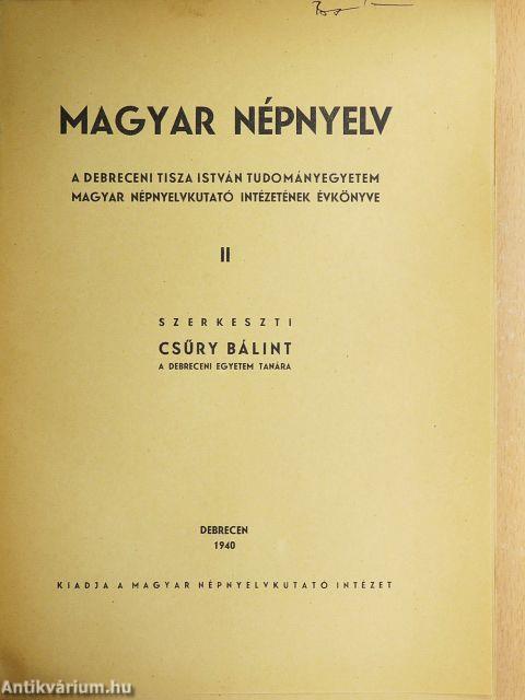 Magyar népnyelv II.