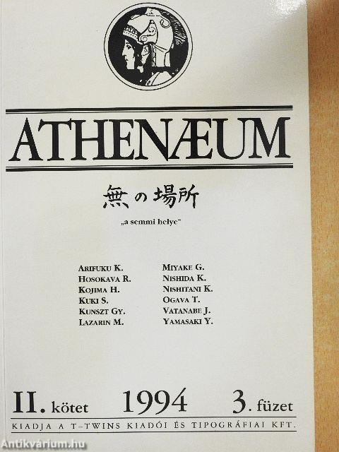 Athenaeum 1994. II. kötet 3. füzet