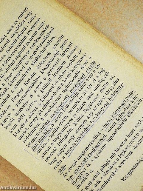 Környezetvédelem és közgazdasági eszköztár