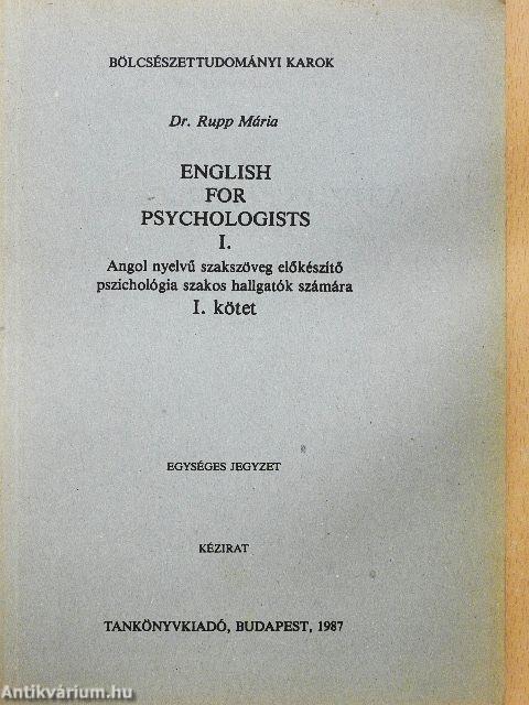 English for psychologists I.
