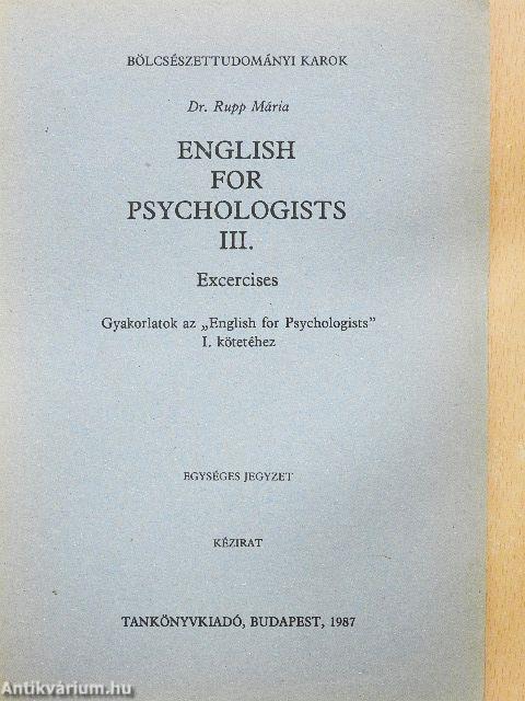 English for psychologists III.