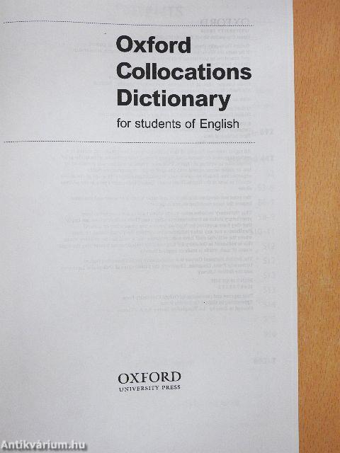 Oxford Collocations Dictionary for students of English