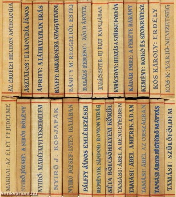 "25 kötet az Erdélyi Szépmives Céh 10 éves jubileumára kiadott díszkiadás sorozatból (nem teljes sorozat)"