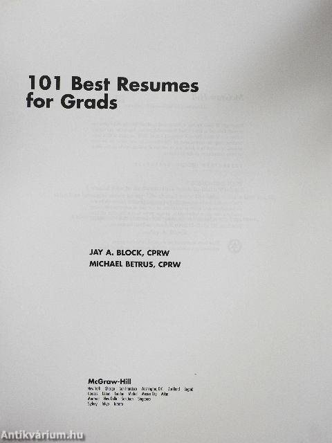 101 Best Resumes for Grads