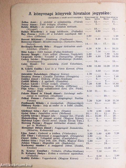 Könyvnapi könyvjegyzék 1943