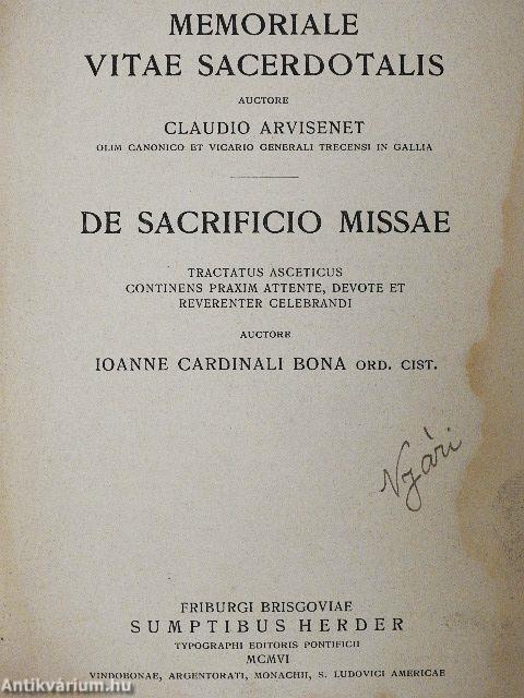 Memoriale vitae sacerdotalis/De sacrificio missae