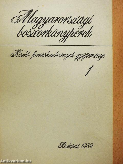 Magyarországi boszorkányperek 1-2.