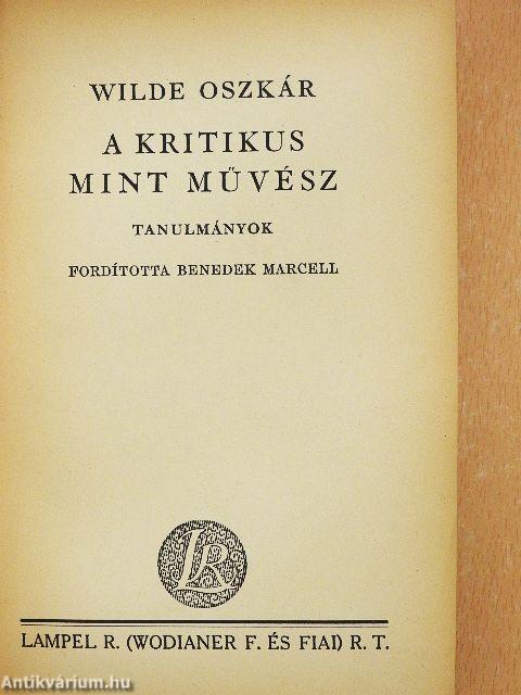 A kritikus mint művész