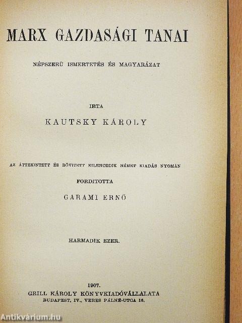 Marx gazdasági tanai
