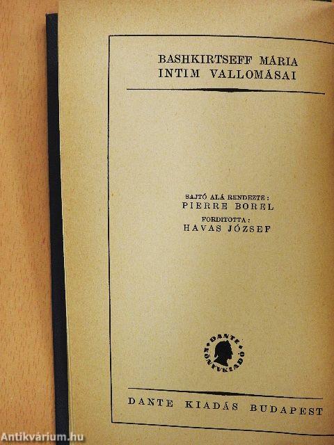 Bashkirtseff Mária intim vallomásai I-II.