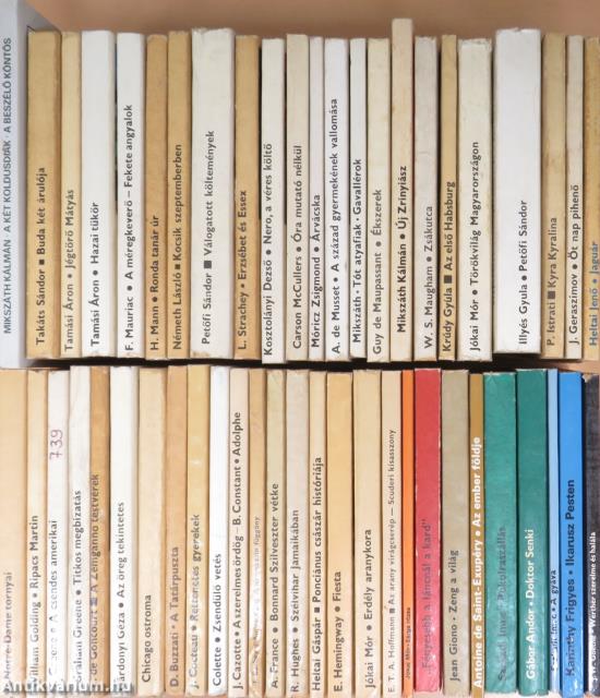 "50 kötet az Olcsó könyvtár sorozatból (nem teljes sorozat)"