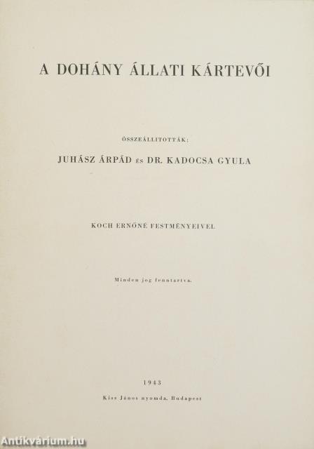 A dohány állati kártevői
