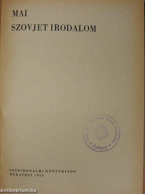 Mai szovjet irodalom