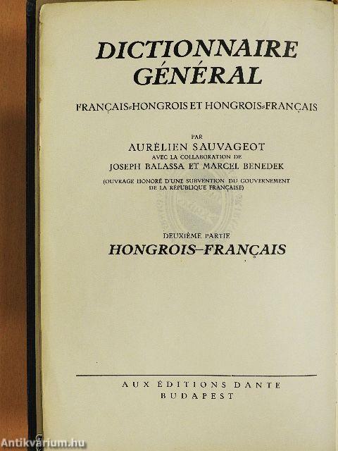 Francia-magyar és magyar-francia nagy kéziszótár II.