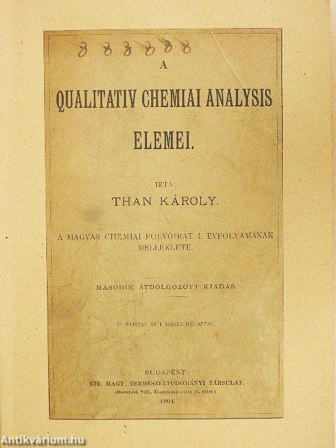 A qualitativ chemiai analysis elemei