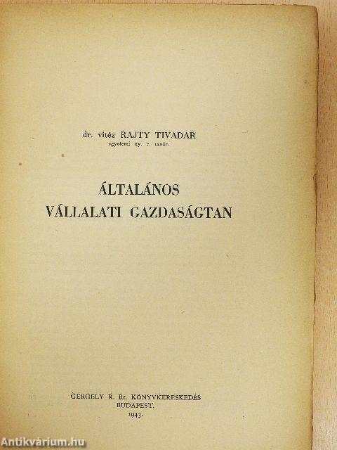 Általános vállalati gazdaságtan