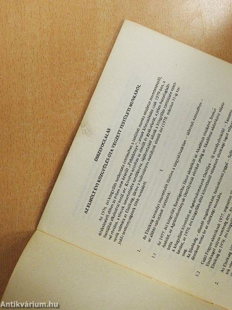 Összefoglalás az elmúlt évi közgyűlés óta végzett testületi munkáról