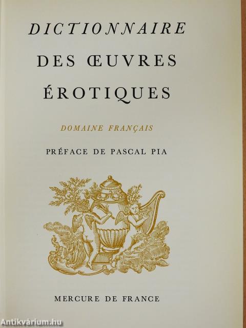 Dictionnaire des oeuvres érotiques