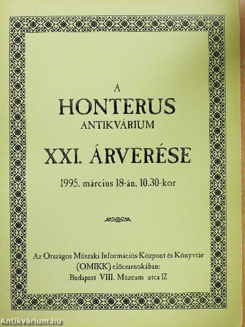 A Honterus Antikvárium XXI. árverése