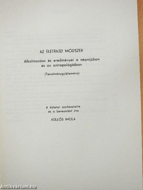 Az életrajzi módszer