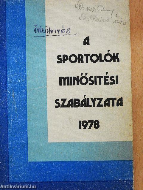 A sportolók minősítési szabályzata 1978