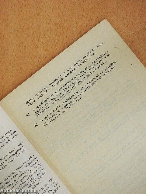 A sportolók minősítési szabályzata 1978