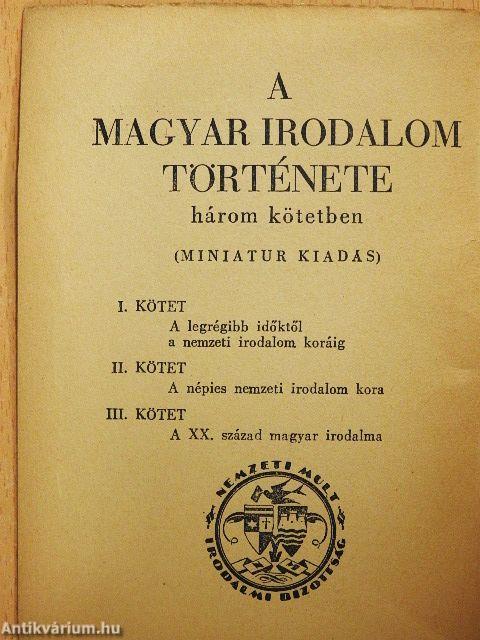 A magyar irodalom története I.