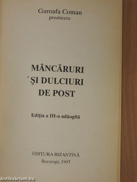 Mancáruri si Dulciuri de Post