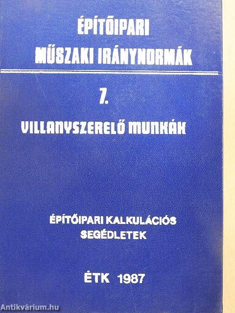 Építőipari műszaki iránynormák 7.