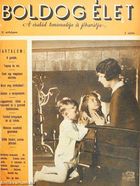 Boldog Élet 1937-1938. (nem teljes évfolyam)