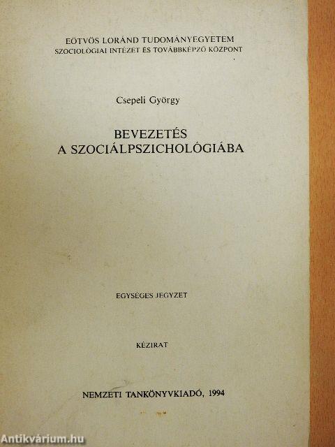 Bevezetés a szociálpszichológiába