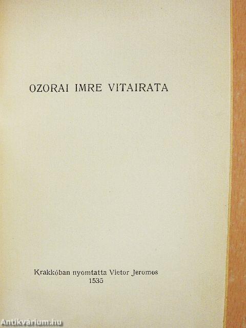 Ozorai Imre vitairata
