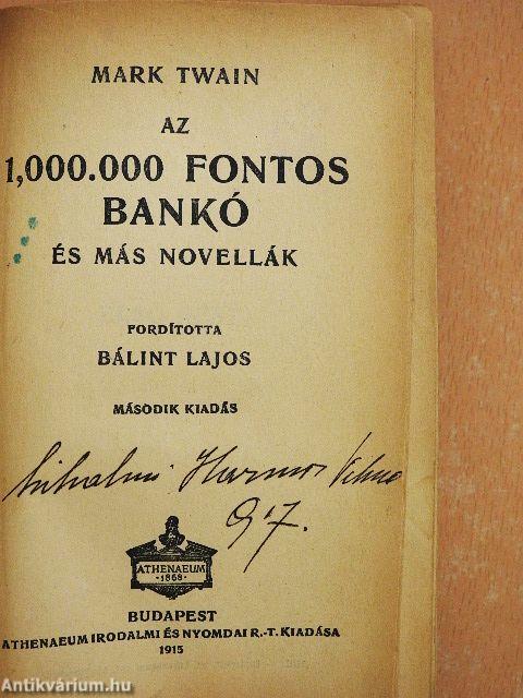 Az 1,000.000 fontos bankó és más novellák