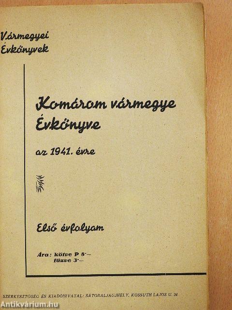 Komárom vármegye Évkönyve az 1941. évre