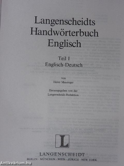 Langenscheidts Handwörterbuch Englisch