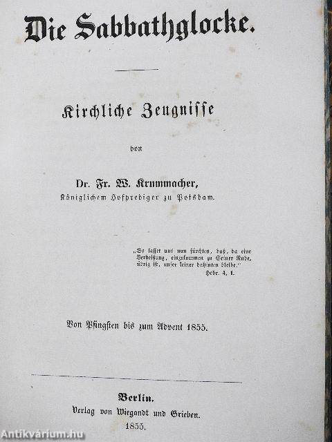 Die Sabbathglocke VIII-IX. (gótbetűs)