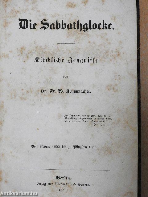 Die Sabbathglocke IV-V. (gótbetűs)