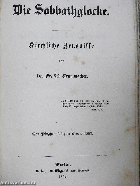 Die Sabbathglocke II-III. (gótbetűs)