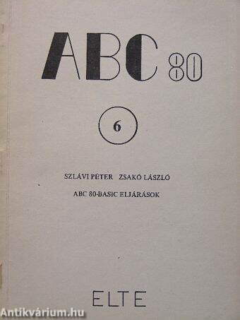 ABC 80-Basic eljárások