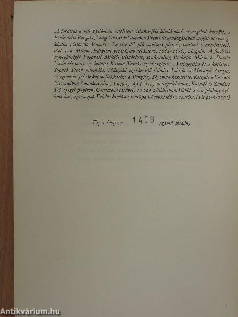 A legkiválóbb festők, szobrászok és építészek élete