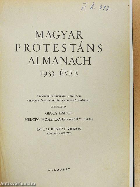 Magyar Protestáns Almanach 1933. évre
