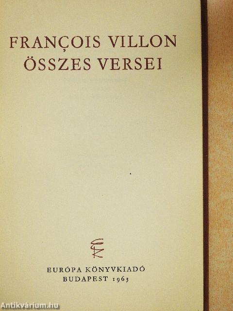 Francois Villon összes versei