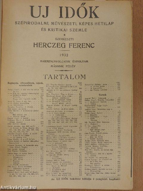Uj Idők 1932. január-december I-II.