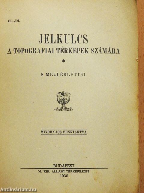 Jelkulcs a topografiai térképek számára