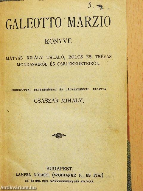 Galeotto Marzio könyve/Béla király névtelen jegyzőjének könyve a magyarok tetteiről/A bécsi képes krónika/A katona a magyar költészetben/Márssal társalkodó Murányi Vénus/A magyar irodalom fejlődése/Tompa Mihályról/Kézai Simon magyar krónikája