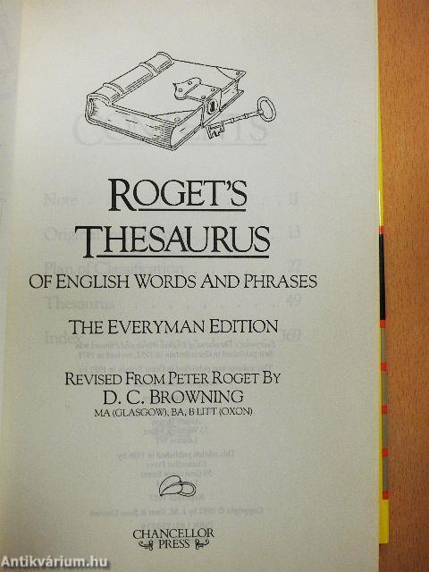 Roget's Thesaurus of English Words and Phrases