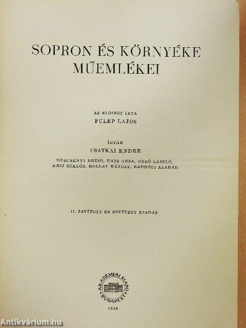 Sopron és környéke műemlékei