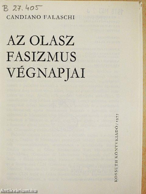 Az olasz fasizmus végnapjai