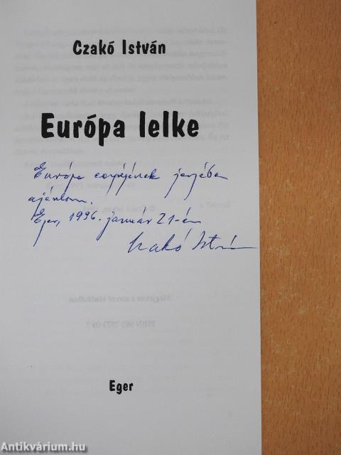 Európa lelke (dedikált példány)