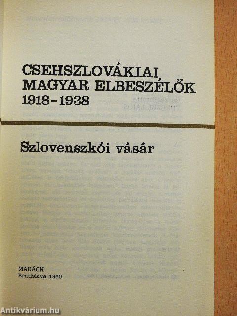 Csehszlovákiai magyar elbeszélők 1918-1938